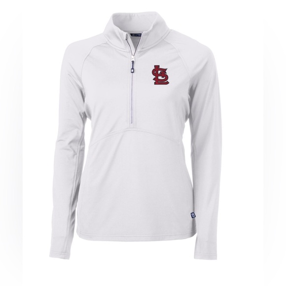 CUTTER & BUCK STL Cardinals Women's Adapt Eco Knit Half-Zip Top - White XXXL - Picture 1 of 14